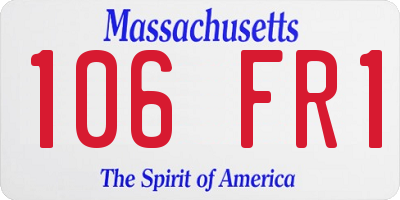 MA license plate 106FR1