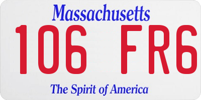 MA license plate 106FR6