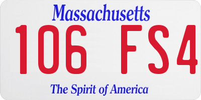 MA license plate 106FS4