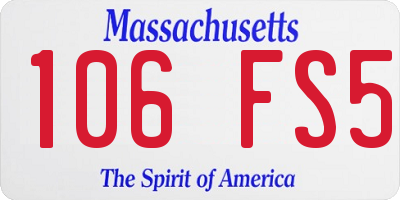 MA license plate 106FS5