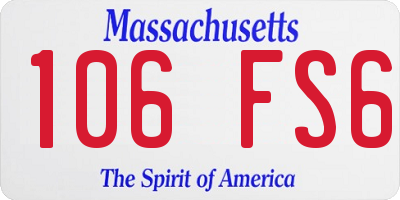 MA license plate 106FS6