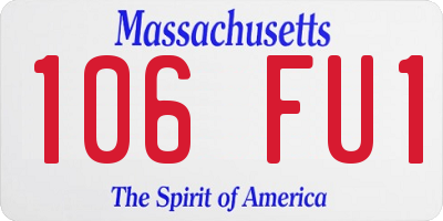 MA license plate 106FU1