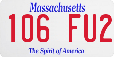 MA license plate 106FU2