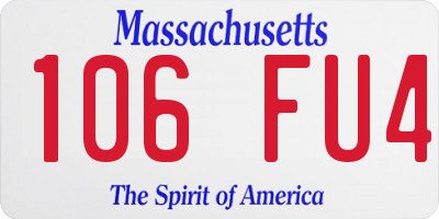 MA license plate 106FU4