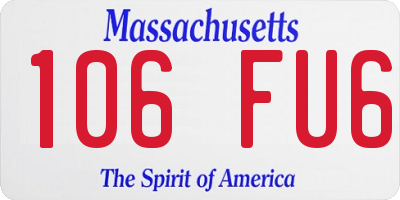MA license plate 106FU6