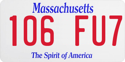 MA license plate 106FU7