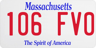 MA license plate 106FV0