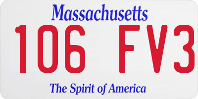MA license plate 106FV3