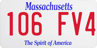 MA license plate 106FV4