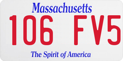 MA license plate 106FV5