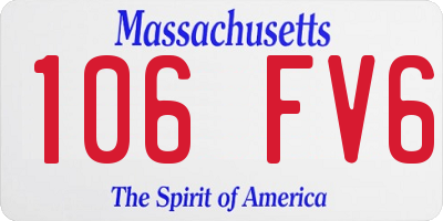 MA license plate 106FV6