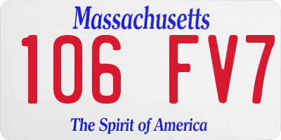 MA license plate 106FV7