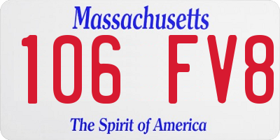 MA license plate 106FV8