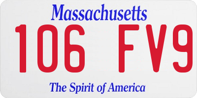 MA license plate 106FV9
