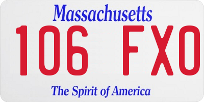 MA license plate 106FX0