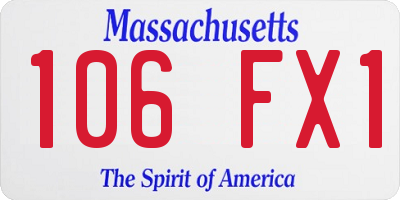 MA license plate 106FX1