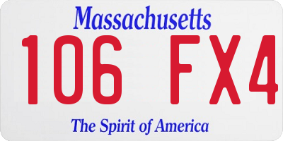 MA license plate 106FX4