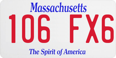MA license plate 106FX6