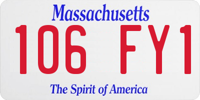 MA license plate 106FY1