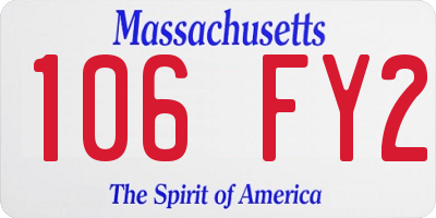 MA license plate 106FY2
