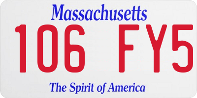 MA license plate 106FY5