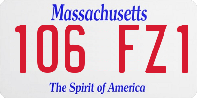 MA license plate 106FZ1