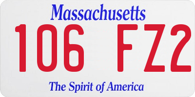 MA license plate 106FZ2