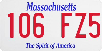 MA license plate 106FZ5