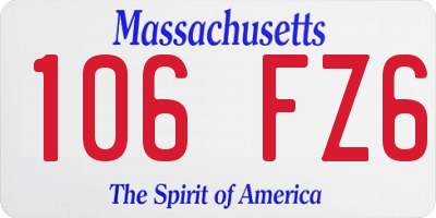 MA license plate 106FZ6