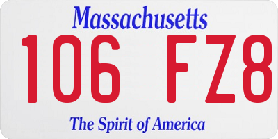 MA license plate 106FZ8
