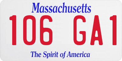 MA license plate 106GA1