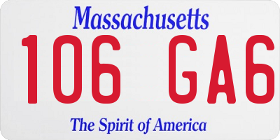 MA license plate 106GA6