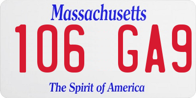 MA license plate 106GA9