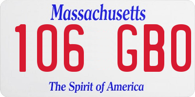 MA license plate 106GB0