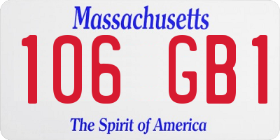MA license plate 106GB1