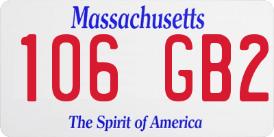 MA license plate 106GB2