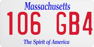 MA license plate 106GB4