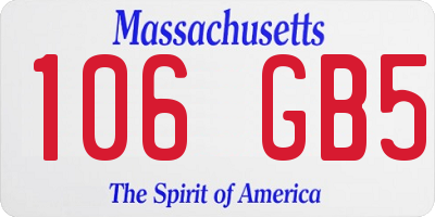 MA license plate 106GB5