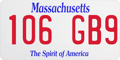 MA license plate 106GB9
