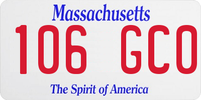 MA license plate 106GC0