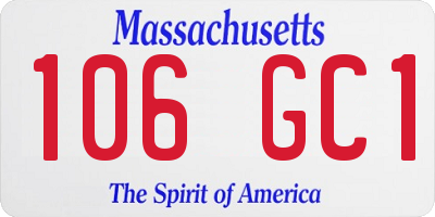 MA license plate 106GC1