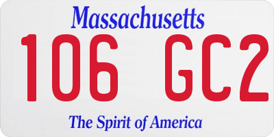 MA license plate 106GC2