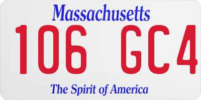 MA license plate 106GC4