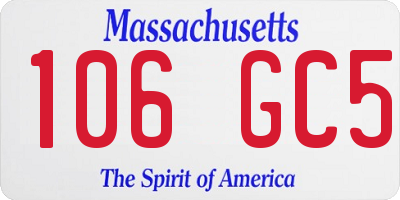 MA license plate 106GC5