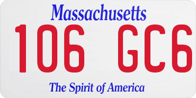 MA license plate 106GC6