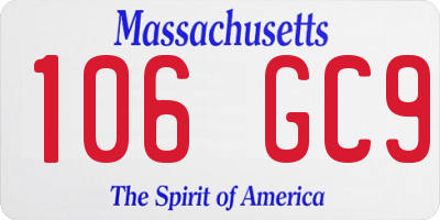 MA license plate 106GC9