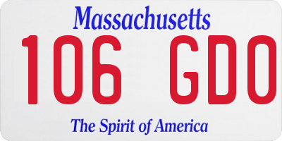 MA license plate 106GD0