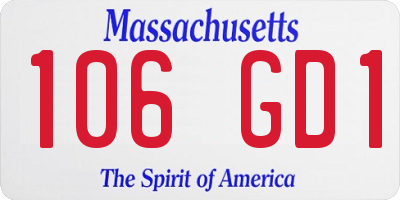 MA license plate 106GD1