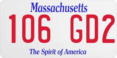 MA license plate 106GD2