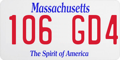 MA license plate 106GD4